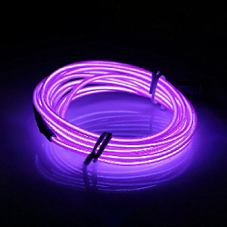 Шнур неоновый светящийся 4 м, фиолетовый