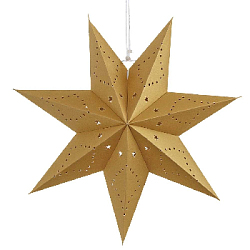 Звезда семиконечная бумажная 45 см, Звезды и точки, песочный