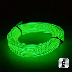 Шнур неоновый светящийся от USB 5 м, зеленый